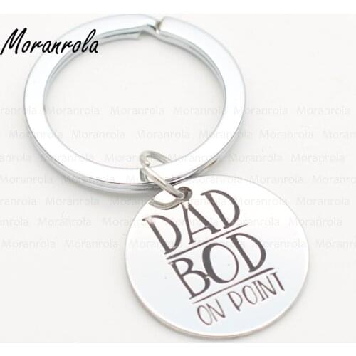 New arried "Dad Bod On Point" Copper Dad necklace &Keychain, Fathers Day Jewelry Gift for dad Best Dad