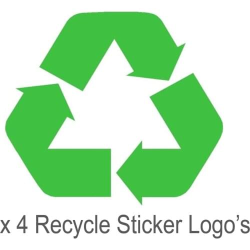 G Direct 4x Recycle Stickers Logo Vinyl Decal Wall Sticker Recycling 50cmx10cm