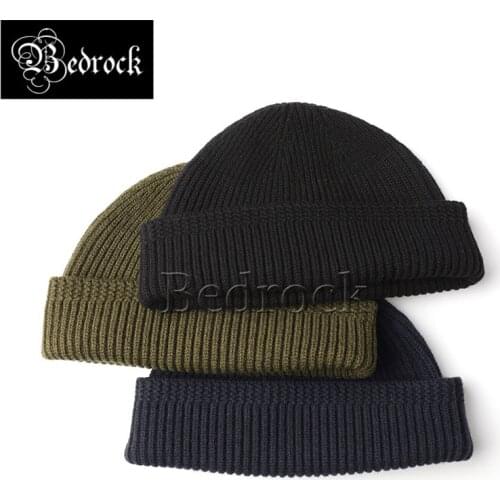 RT vintage watch cap World War II Navy Cold cap Mens Winter Wool Knitted Hat Woolen Hat Melon Leather Hat