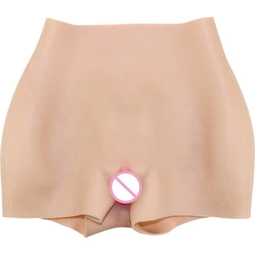 Crossdresser Silicone Buttocks Hips Enhancer Panties Briefs Drag Queen Fake Ass Fake Vagina Body Shaper Underwear