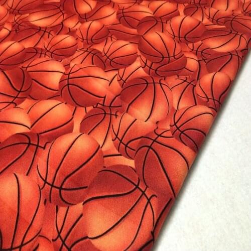 Pretty Brown Basketball Printed Cotton Fabric 50x105cm Fabric Patchwork for Cloth Dress Party Home Decoration
