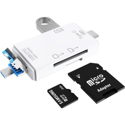 SD Card Reader USB Type C USB 2.0 OTG Memory Card Adapter USB+ Type C+ Micro USB 3 Slots for TF SD Micro SD SDXC SDHC