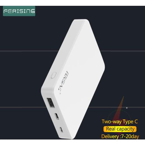 FERISING 5000mAh Portable Power Bank 5000 mAh USB Typc C Android banks External Battery Charger For Xiaomi iPhone PowerBank