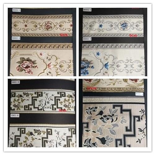 5yards/lot wide 6cm-24cm high quality Woven Jacquard Ribbon flowers design for curtain and sofa accessory R-6363