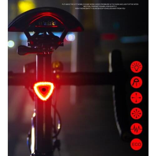 Walkefire Intelligent Sensor Bicycle Taillights Smart Brake Lights USB Charging Tail Light Alloy Road Bike MTB Rear Taillight