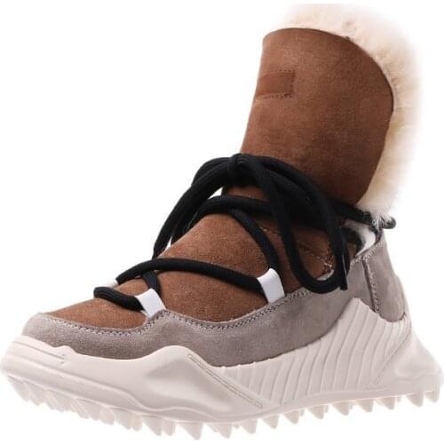 2021 Non-Slip Warm Snow Boots Women Winter Cotton Padded Shoes Chunky Platform Ankle Boots Thick Plush Womens Sneakers