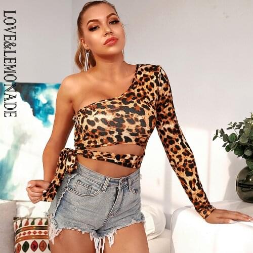 LOVE&LEMONADE Sexy Strapless Cut Out Strap Long Sleeve Bodycon Top LM98005