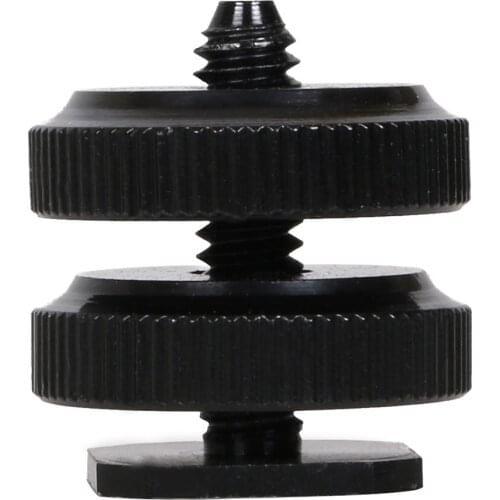 1/4 inch Tripod Mount Screw with Double Layer to Flash Hot Shoe Adapter