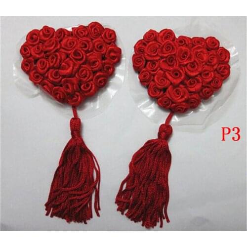 1Pair Breast petal chromophous Acrylic chest paste breathable Nipple Covers Bra Breast Pasties Adhesive Stickers