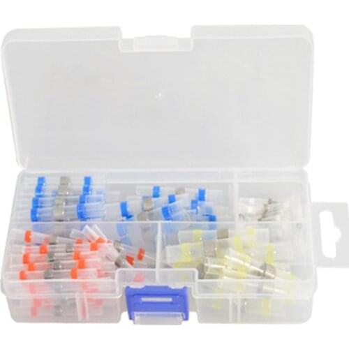 100PCS Mixed Heat Shrink Connect Terminals Waterproof Solder Sleeve Tube Electrical Wire Insulated Butt Connectors Kit
