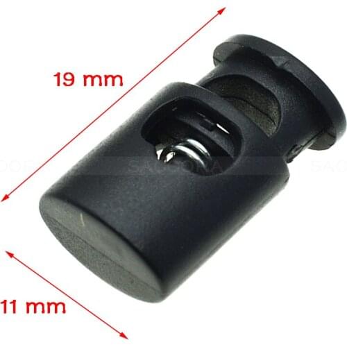 100pcs Cord Lock Stopper Cylinder Barrel Plastic Toggle Clip For Garment Accessories Black