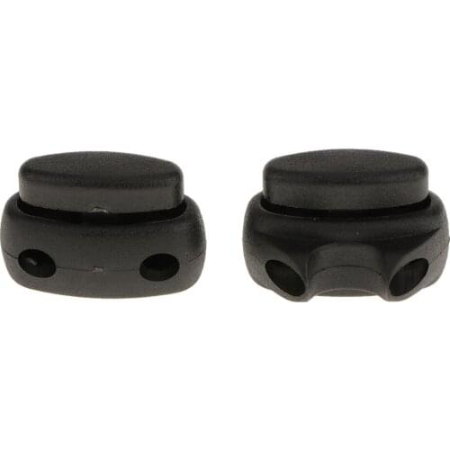 2 Holes Buckle Rope Clamp Cord Lock Stopper for Shoes Backpack Bag Pouch
