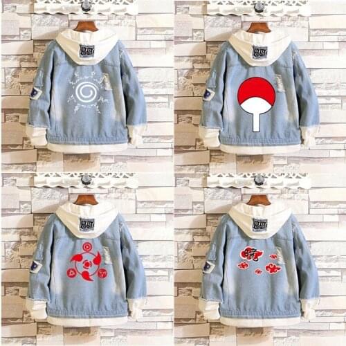 2020 Naruto Jeans Jacket Cosplay Denim Jacket Autumn Hooded Sweatshirt Outwear Coat