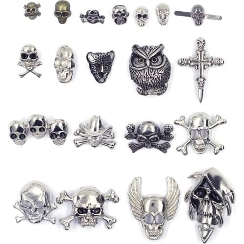 Garment Rivets Studs Spikes Rock DIY Craft Skull Punk For Clothes Bag Shoes Leather Apparel Handcraft Accessories 5Sets
