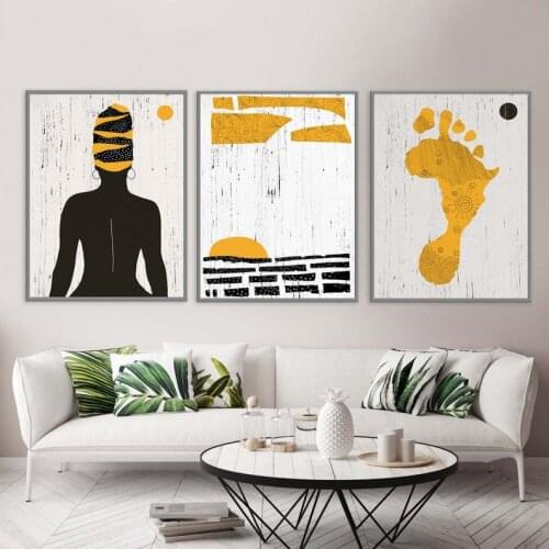 Abstract Footprint Wall Art Picture Canvas Poster Nursery Print Minimalist Painting Decor No Frame