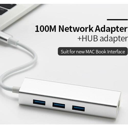 3 In 1 USB Type C Hub 4K HDMI USB-C To Ethernet RJ45 Lan Adapter For Mac Book Pro Thunderbolt 3 USB-C Charger