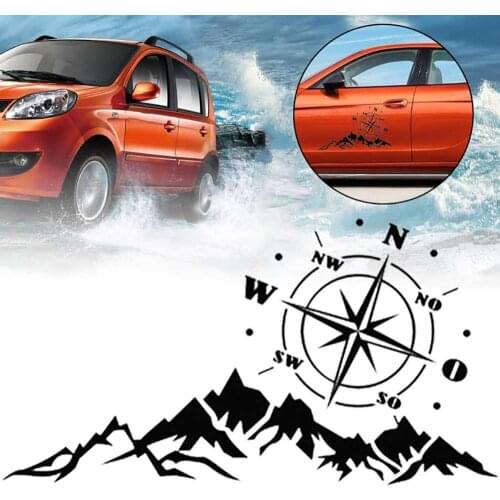 Car Sticker Reflective Compass Mountain Tree Vinyl DIY Decals for Off-road RV Camper Decoration Accessories