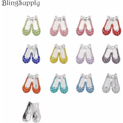 22*24mm flatback ballet shoe rhinestone button for DIY 50PCS/LOT(BTN-5447)