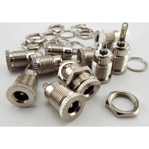 DC099 DC Power Supply Jack Socket plug Connector 5.5 * 2.1 mm Female Panel Mount DC-099 Threaded Metal Charging port 5.5 x 2.1mm