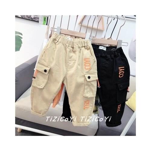 Childrens Casual Pants 2021 Spring New Cotton Elastic Baby Boys Cargo Pants Childrens Casual Sport Pants Baby Trousers 2-8Y