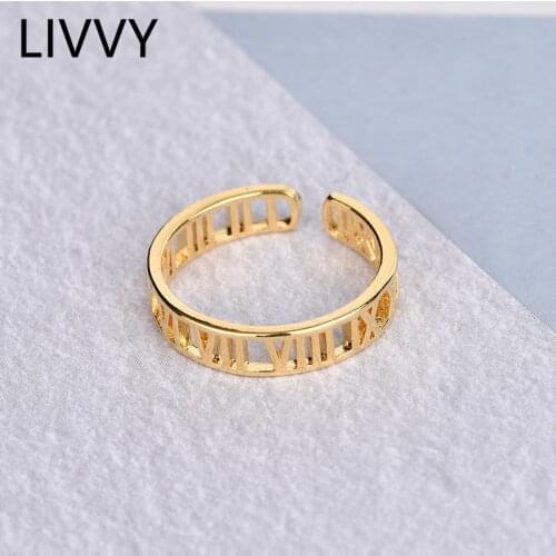 LIVVY Silver Color Party Ring New Fashion Double-layer Glossy Ring Jewelry for Women Size Adjustable 2021 Trend