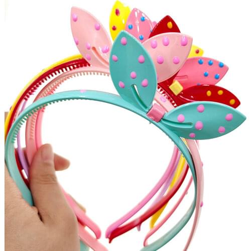 2pcs Children Cute Colors Bowtie Cartoon Hair Hoop Hairbands Girls Lovely Bow Ears Headbands Kids Hair Accessories Hair Bands