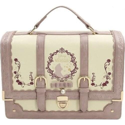 Alice Lolita Leather Creative Fashion Anime Printed Lady Girls Cartoon Embroidered Bow Shoulder Crossbody Messenger Bag Handbag