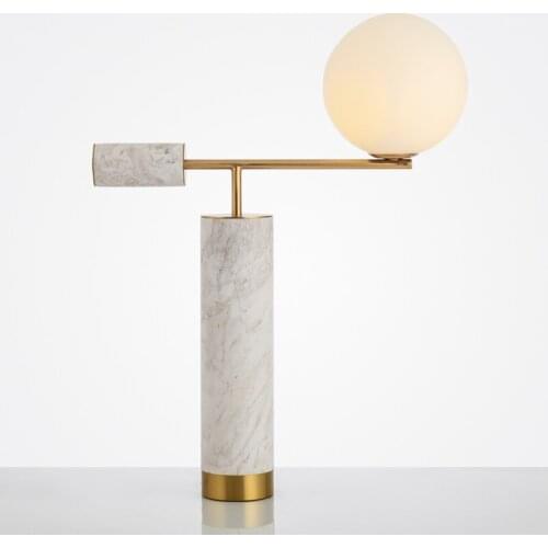 Postmodern creative designer living room model room marble light luxury bedroom living room bedside hotel Study Decorative lamps