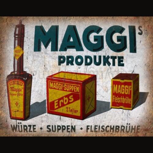 MAGGI PRODUKTE RETRO ADVERTISEMENT METAL TIN SIGN POSTER WALL PLAQUE