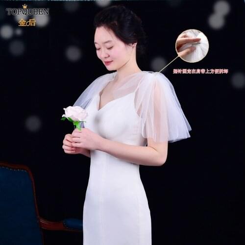 TOPQUEEN G40 Mini Veils Headnder Shoulder Ornament Bridal Shawl for Wedding Dress Shawl for Girlfriend Shrugs for Women Summer