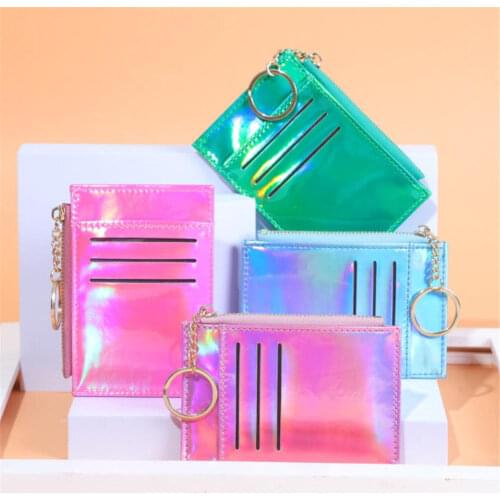1pc Coin Purse Mini Wallet Id Credit Bank Multi-card Holder Pu Function Zipper Organizer Case Men Women Coin Purse Money Bags