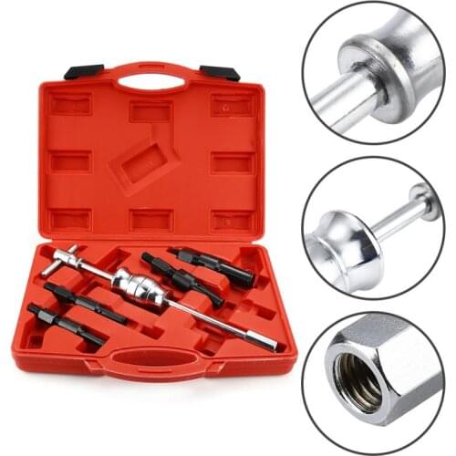 5PCS Car Blind Hole Slide Hammer Inner Bearing Puller Internal Bearing Remover Extractor Puller 10-32MM 13/32"~9/19" 4 Collets