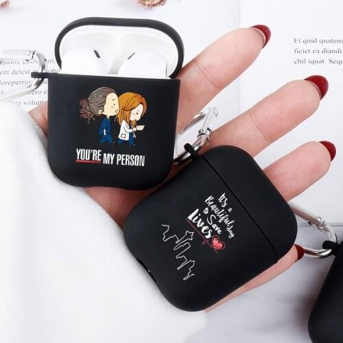 Greys Anatomy You're My Person black Soft silicone TPU Wireless Earphone Accessories For Airpods 1 2 Pro 3 Cover Protective case