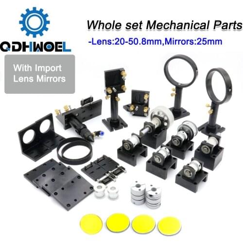 CO2 Laser Mechanical Spare Parts Sets Focus Lens 20-50.8mm & Mirror 25MM for DIY CO2 Laser CO2 Laser Engraving Cutting Machine