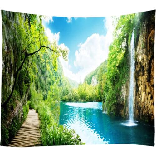 Natural Landscape Tapestry Wall Hanging Cloth Bed Spread Beach Towel Table Cloth YogaMat House Decoration Living Room Decoration