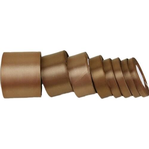 25 yards/roll) Coffee Single Face Satin Ribbon Wholesale Gift Wrapping Christmas ribbons