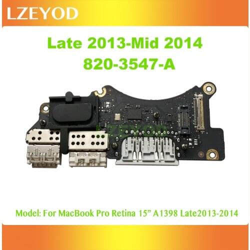 Original A1398 I/O USB SD Card Reader Board 820-3547-A For Macbook Pro Retina 15" A1398 Late 2013 Mid 2014 Years