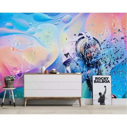 Papel de parede Electronic music fashion music bar KTV club bedroom restaurant wallpaper,living room tv wall bedroom mural
