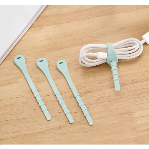 Portable data cable network cable storage cable organizer earphone charging cable anti-lost silicone cable ties