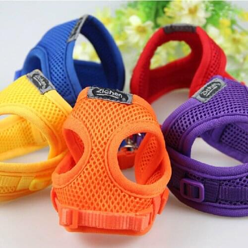 Soft Air Mesh Pet Harness Dog Clothes Pet Dog Cat Vest Harness Leash Dog Apparel Small Dog Harness Leash 6 Colors
