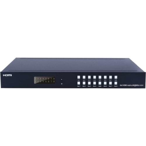 PUZHIJIE 4K 8X8 HDMI2.0 Matrix Splitter and Switch with IR and RS 232 control Up to 4K 60Hz YUV4:4:4 3D HDCP 2.2 for HDTV