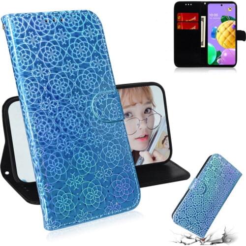 Flower PU Leather Case for LG K42 K52 Q52 K31 K61 LG K41S K51S Case LG K40S K50 Q60 G8 ThinQ Aristo 5 Flip Wallet Cord Cover