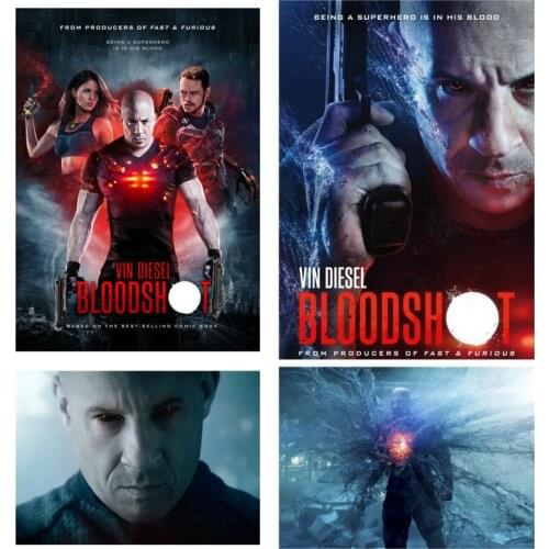 Stickers Self Adhesive Hot Sale NEW 2020 Moive Poster Bloodshot Vin Diesel Mark Sinclair Vincent Ray Garrison DIY Painted