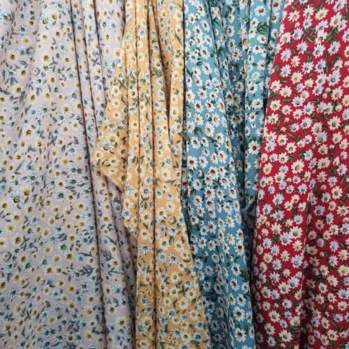 Chiffon Fabric Stretchy Daisy Soft dropping Trousers Dress Suit Material DIY dress blouse fabric