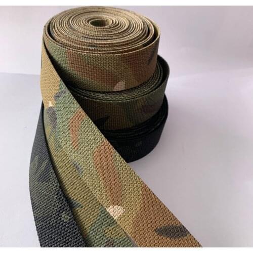 Width 2.5cm MC Multicam Black Camouflage Webbing Non-elastic Edging Strips Bag Luggage Belt Fabric Accessories 1 Meter