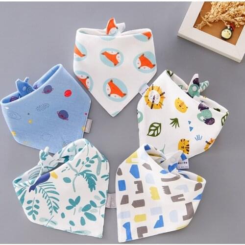 Cotton saliva towel eat babies triangular bandage children cartoon bib pocket baby schort lange mouw baberos waterproof infant