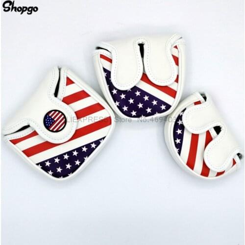 USA Golf Star Mallet Putter HeadCover Outdoor Waterproof PU Club Accessories Golf Covers For Man Women
