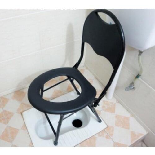 38cm Seat height Folding Commode chair pregnant woman Bath chair skidproof mobile potty chair for Patient