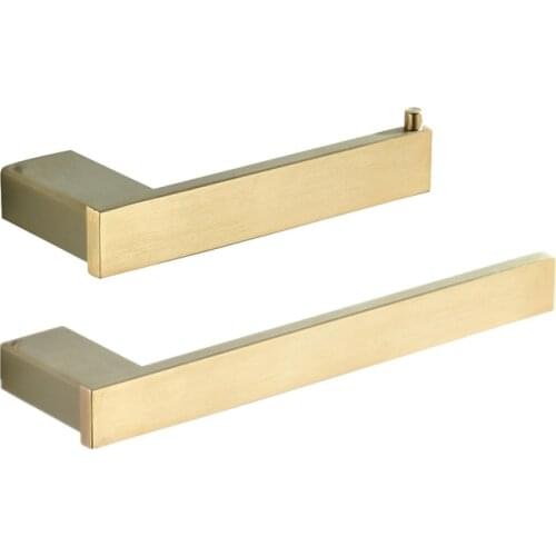 SUS304 Stainless Steel Bathroom Hardware Set Brushed Gold Towel Bar Bath Accessories Toilet Roll Paper Holder Matte Black Hook