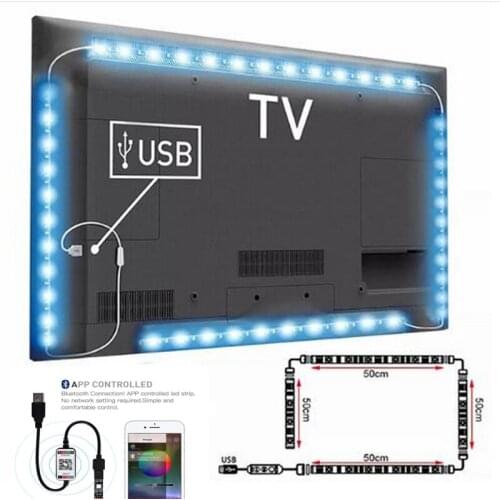 USB Bluetooth music control LED Strip lamp 5050 SMD DC 5V Flexible LED light Tape Ribbon RGB HDTV TV Desktop Screen Background